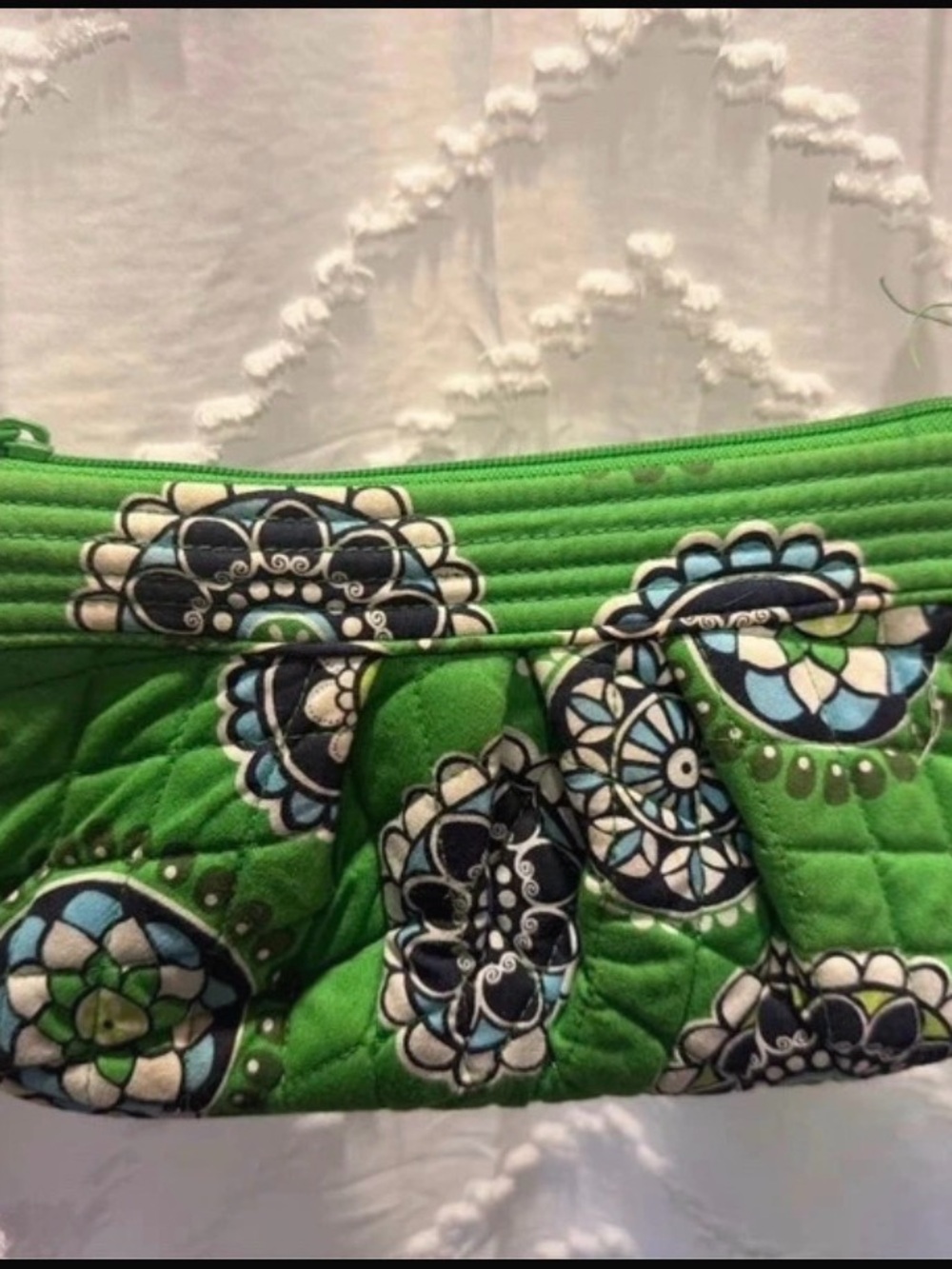 Vera Bradley Green Quilted Floral Shoulder Bag